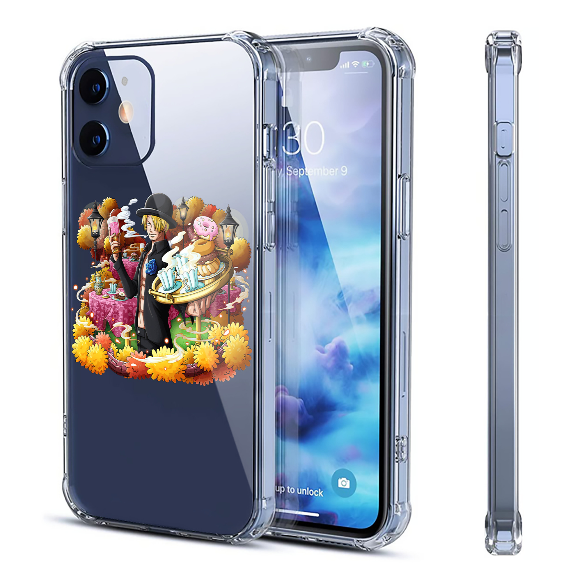 （画像用） ワンピース サンジ ONE PIECE Sanji 【iPhone 12シリーズ対応】透明スマホケース（クリアソフトケース）
